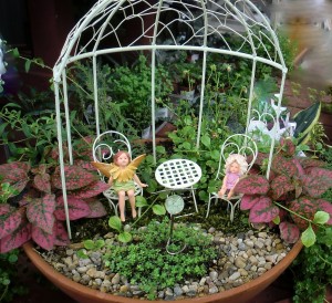 Fairy garden with gazebo